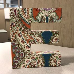 Paisley print decorative letter E